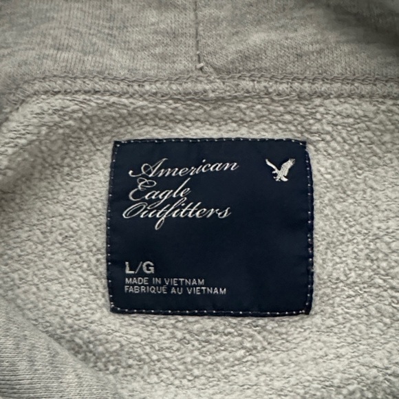 Y2K American Eagle Outfitters Light Gray Fleece - Picture 4 of 8